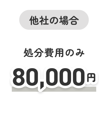 他社の場合 処分費用のむ80,000円